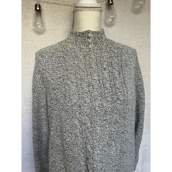 Rebecca Malone Turtle Neck Knitted Sweater Gray White Blend Acrylic Women's XL - Picture 3 of 9